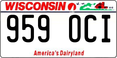 WI license plate 959OCI