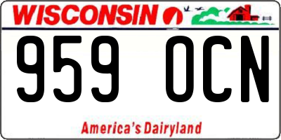 WI license plate 959OCN