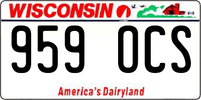 WI license plate 959OCS