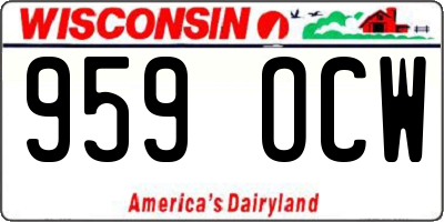 WI license plate 959OCW
