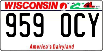 WI license plate 959OCY