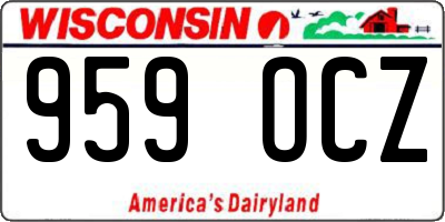 WI license plate 959OCZ