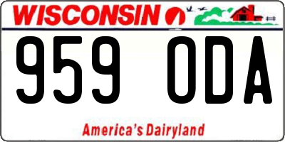 WI license plate 959ODA