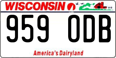 WI license plate 959ODB