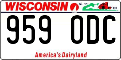 WI license plate 959ODC