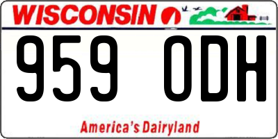 WI license plate 959ODH