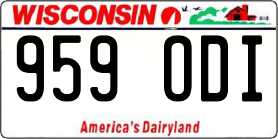 WI license plate 959ODI