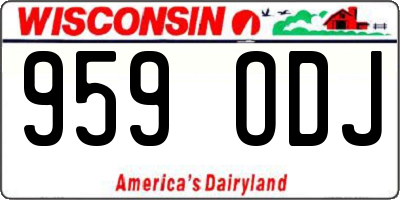 WI license plate 959ODJ