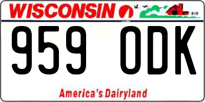 WI license plate 959ODK