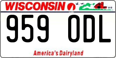 WI license plate 959ODL