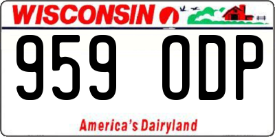 WI license plate 959ODP