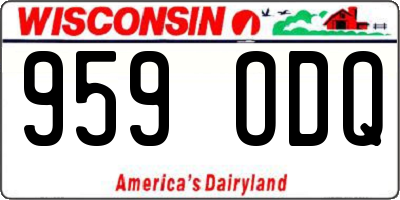 WI license plate 959ODQ