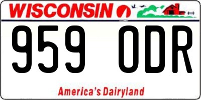 WI license plate 959ODR