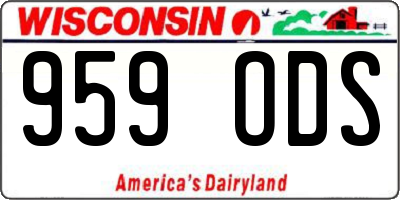 WI license plate 959ODS