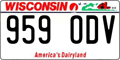 WI license plate 959ODV