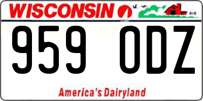 WI license plate 959ODZ