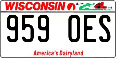 WI license plate 959OES