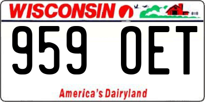 WI license plate 959OET