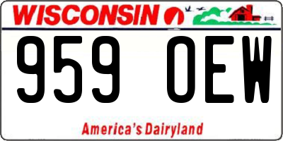 WI license plate 959OEW
