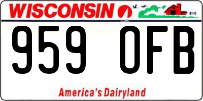 WI license plate 959OFB