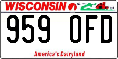 WI license plate 959OFD