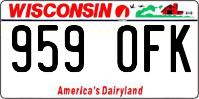 WI license plate 959OFK