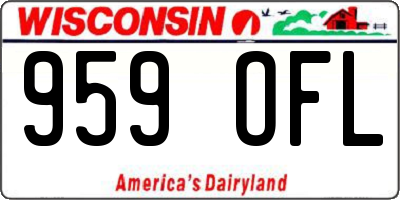 WI license plate 959OFL