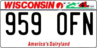 WI license plate 959OFN