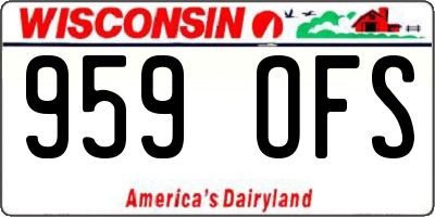 WI license plate 959OFS