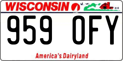 WI license plate 959OFY
