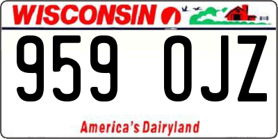 WI license plate 959OJZ