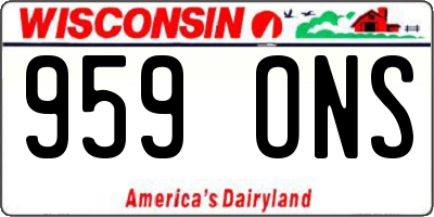 WI license plate 959ONS