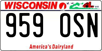 WI license plate 959OSN