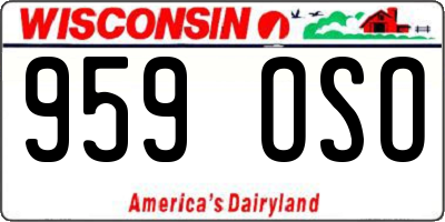 WI license plate 959OSO