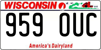 WI license plate 959OUC