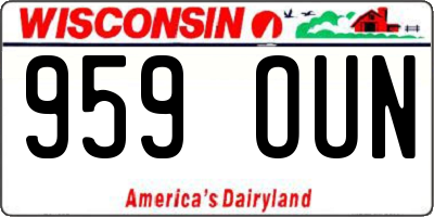 WI license plate 959OUN