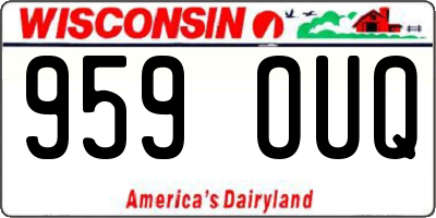 WI license plate 959OUQ