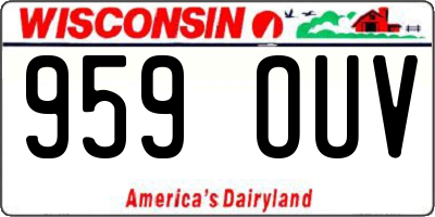 WI license plate 959OUV