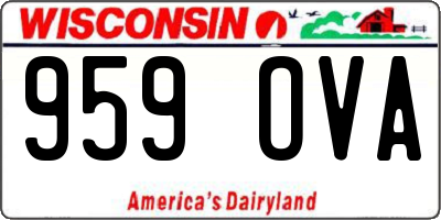WI license plate 959OVA