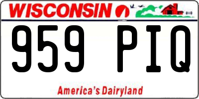 WI license plate 959PIQ