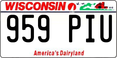 WI license plate 959PIU