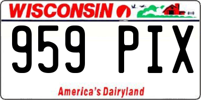 WI license plate 959PIX