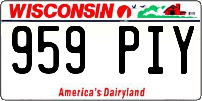 WI license plate 959PIY