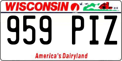 WI license plate 959PIZ