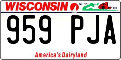 WI license plate 959PJA