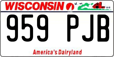 WI license plate 959PJB