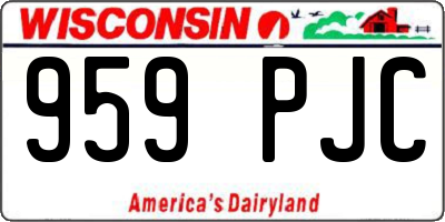 WI license plate 959PJC