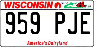 WI license plate 959PJE