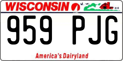 WI license plate 959PJG