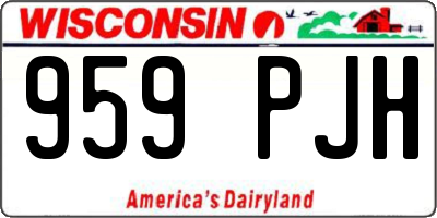 WI license plate 959PJH